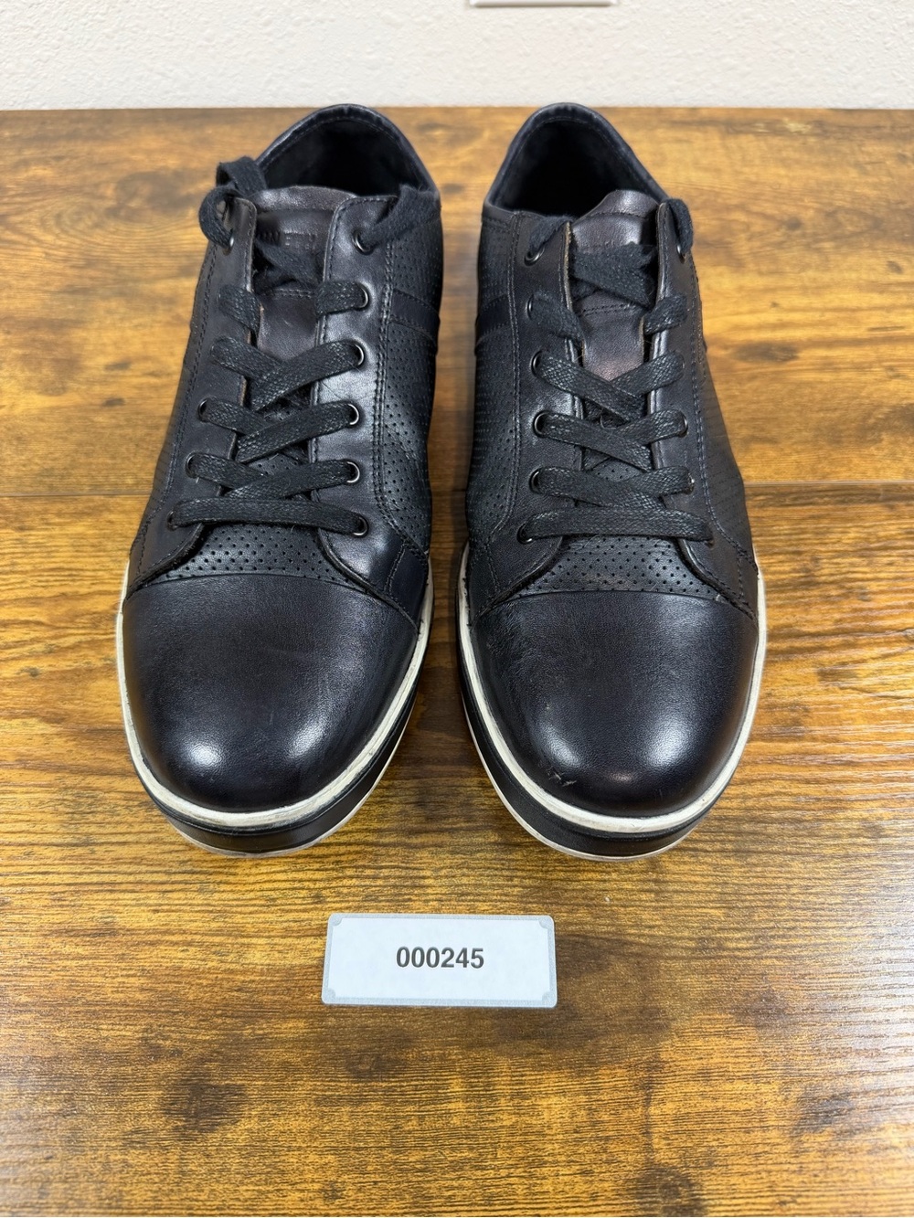Kenneth Cole New York Mens Size 9 Black Leather ABEO BioSystem Lace Up Sneakers